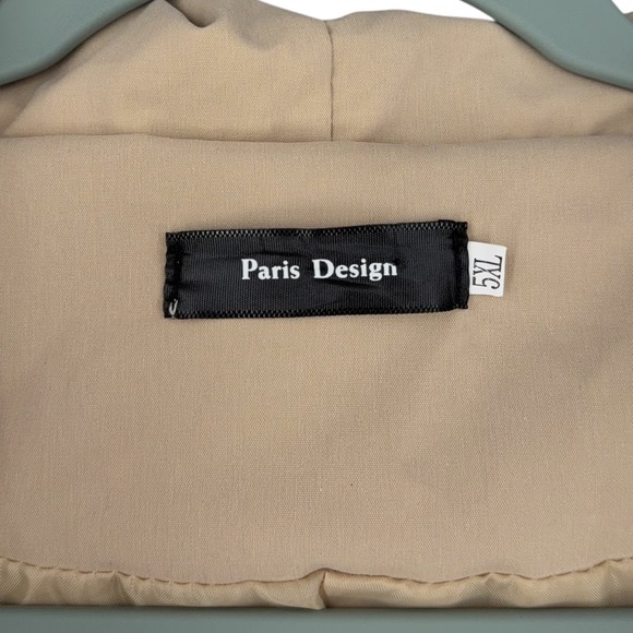 Paris Design Beige Hooded Trench Coat Women Oversized 5XL - Picture 3 of 5